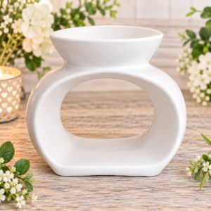 White Contemporary Loop Ceramic Wax & Oil Burner