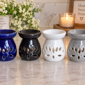 Small Lotus Ceramic Wax Melt & Oil Burner – 4 Colours